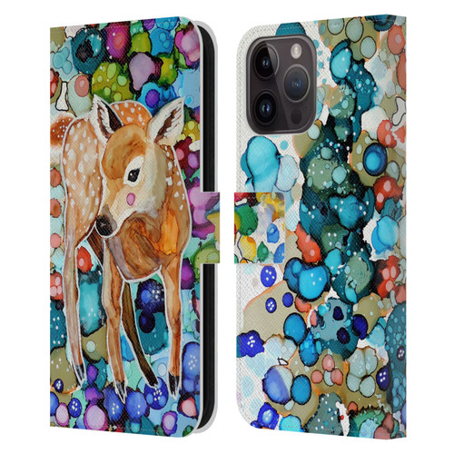 Sylvie Demers Nature Deer Leather Book Wallet Case Cover For Apple iPhone 15 Pro Max