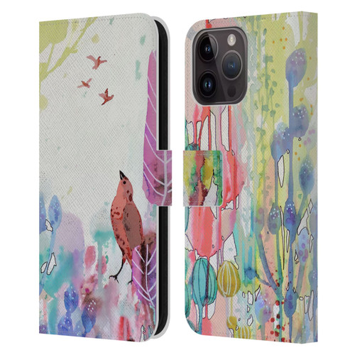 Sylvie Demers Nature Wings Leather Book Wallet Case Cover For Apple iPhone 15 Pro Max