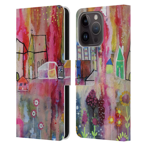 Sylvie Demers Nature House Horizon Leather Book Wallet Case Cover For Apple iPhone 15 Pro