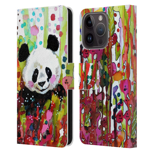 Sylvie Demers Nature Panda Leather Book Wallet Case Cover For Apple iPhone 15 Pro