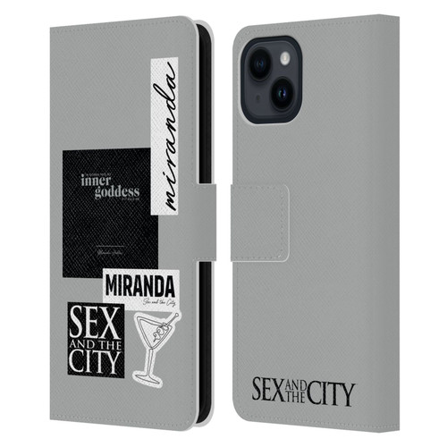 Sex and The City: Television Series Characters Inner Goddess Miranda Leather Book Wallet Case Cover For Apple iPhone 15