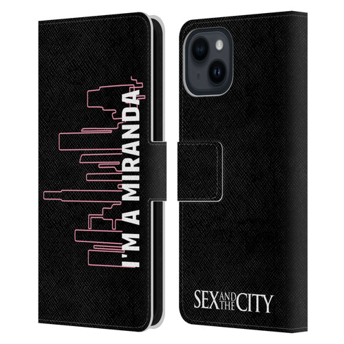 Sex and The City: Television Series Characters Miranda Leather Book Wallet Case Cover For Apple iPhone 15