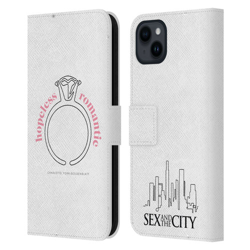 Sex and The City: Television Series Characters Hopeless Romantic Charlotte Leather Book Wallet Case Cover For Apple iPhone 15 Plus