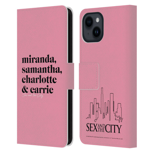 Sex and The City: Television Series Graphics Character 2 Leather Book Wallet Case Cover For Apple iPhone 15