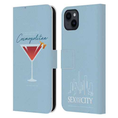 Sex and The City: Television Series Graphics Glass Leather Book Wallet Case Cover For Apple iPhone 15 Plus