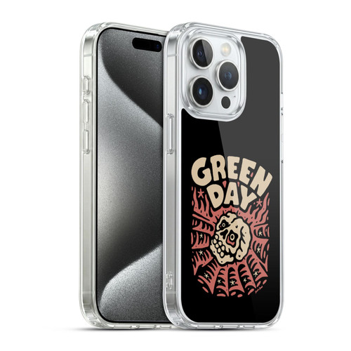 Green Day Graphics Skull Spider Soft Gel Case for Apple iPhone 15 Pro