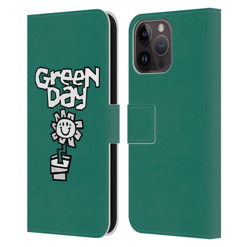 Green Day Graphics Flower Leather Book Wallet Case Cover For Apple iPhone 15 Pro Max