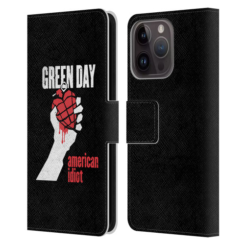 Green Day Graphics American Idiot Leather Book Wallet Case Cover For Apple iPhone 15 Pro