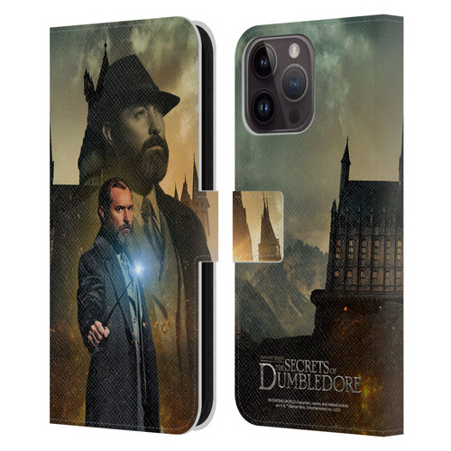 Fantastic Beasts: Secrets of Dumbledore Character Art Albus Dumbledore Leather Book Wallet Case Cover For Apple iPhone 15 Pro Max