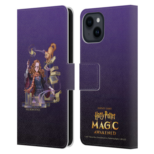 Harry Potter: Magic Awakened Characters Hermione Leather Book Wallet Case Cover For Apple iPhone 15
