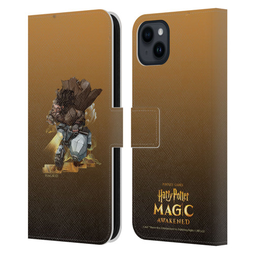 Harry Potter: Magic Awakened Characters Hagrid Leather Book Wallet Case Cover For Apple iPhone 15 Plus