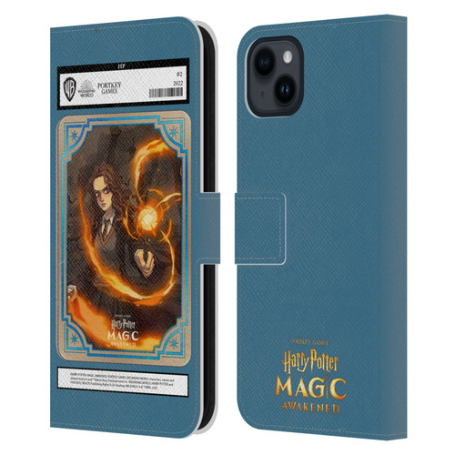 Harry Potter: Magic Awakened Characters Hermione Card Leather Book Wallet Case Cover For Apple iPhone 15 Plus