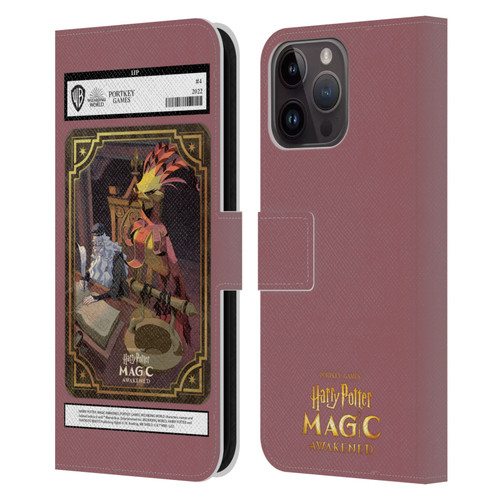 Harry Potter: Magic Awakened Characters Dumbledore Card Leather Book Wallet Case Cover For Apple iPhone 15 Pro Max