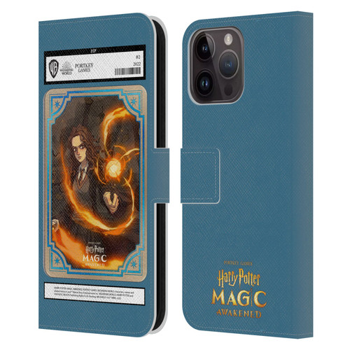 Harry Potter: Magic Awakened Characters Hermione Card Leather Book Wallet Case Cover For Apple iPhone 15 Pro Max