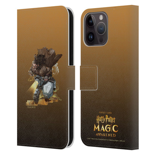 Harry Potter: Magic Awakened Characters Hagrid Leather Book Wallet Case Cover For Apple iPhone 15 Pro Max