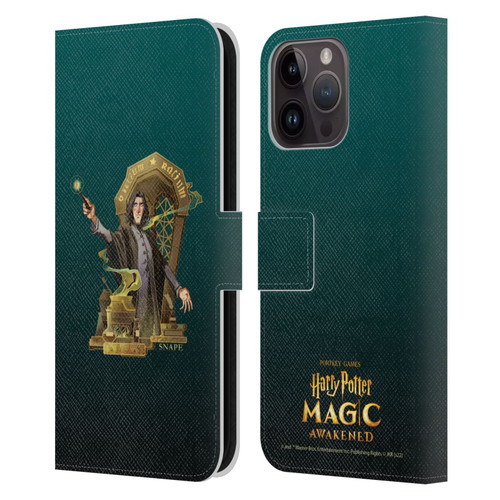 Harry Potter: Magic Awakened Characters Snape Leather Book Wallet Case Cover For Apple iPhone 15 Pro Max