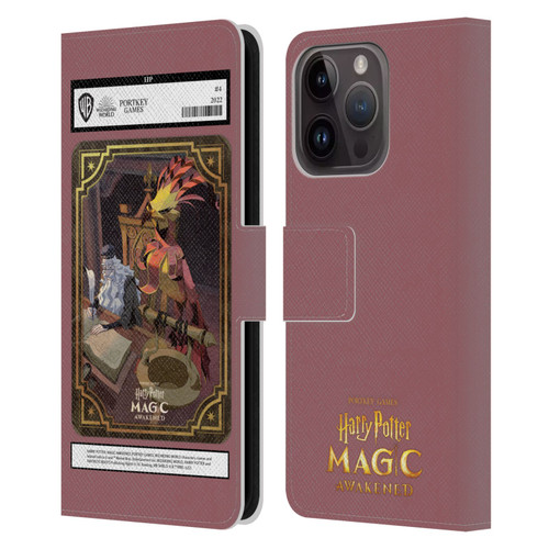 Harry Potter: Magic Awakened Characters Dumbledore Card Leather Book Wallet Case Cover For Apple iPhone 15 Pro