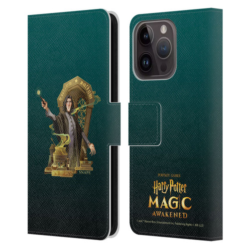Harry Potter: Magic Awakened Characters Snape Leather Book Wallet Case Cover For Apple iPhone 15 Pro