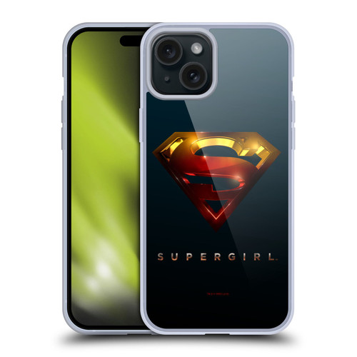 Supergirl TV Series Graphics Crest Soft Gel Case for Apple iPhone 15 Plus