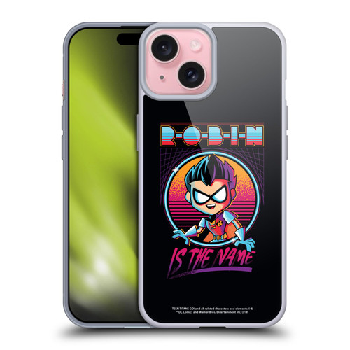 Teen Titans Go! To The Movies Graphic Designs Robin Soft Gel Case for Apple iPhone 15