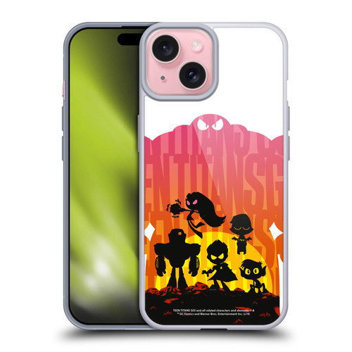 Teen Titans Go! To The Movies Hollywood Graphics Blown Away Soft Gel Case for Apple iPhone 15