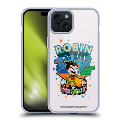 Teen Titans Go! To The Movies Hollywood Graphics Robin Soft Gel Case for Apple iPhone 15 Plus