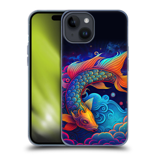 Wumples Cosmic Animals Clouded Koi Fish Soft Gel Case for Apple iPhone 15