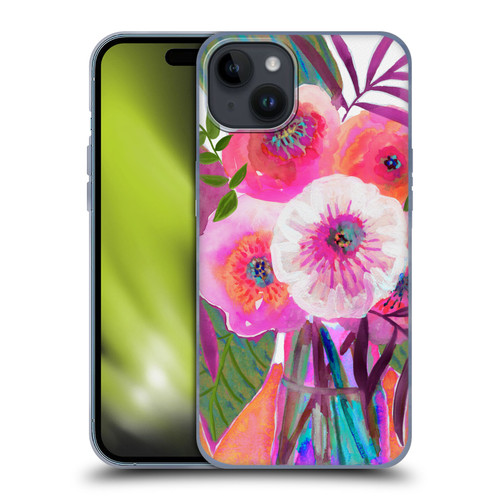 Suzanne Allard Floral Graphics Sunrise Bouquet Purples Soft Gel Case for Apple iPhone 15 Plus