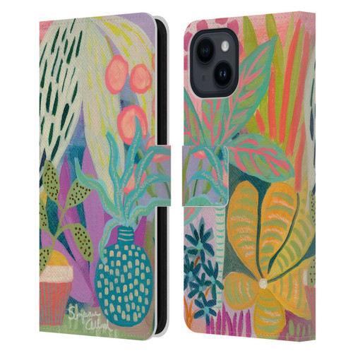 Suzanne Allard Floral Art Palm Heaven Leather Book Wallet Case Cover For Apple iPhone 15