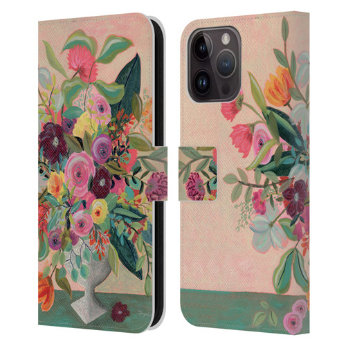 Suzanne Allard Floral Art Floral Centerpiece Leather Book Wallet Case Cover For Apple iPhone 15 Pro Max