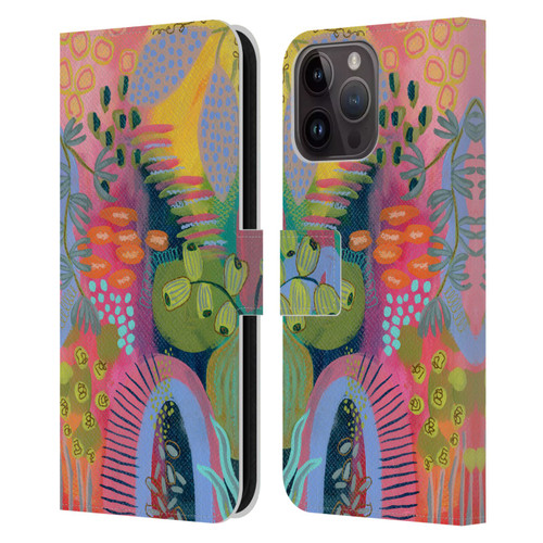 Suzanne Allard Floral Art Seed Pod Leather Book Wallet Case Cover For Apple iPhone 15 Pro Max