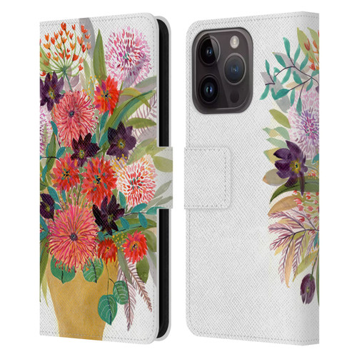 Suzanne Allard Floral Art Celebration Leather Book Wallet Case Cover For Apple iPhone 15 Pro