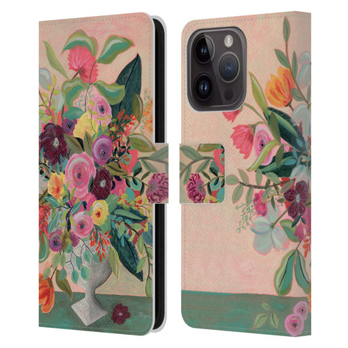 Suzanne Allard Floral Art Floral Centerpiece Leather Book Wallet Case Cover For Apple iPhone 15 Pro