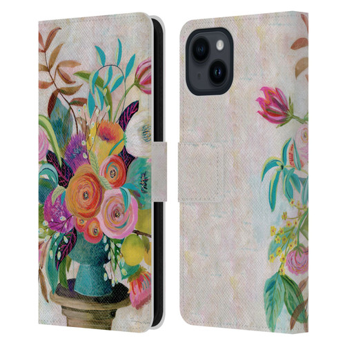 Suzanne Allard Floral Graphics Charleston Glory Leather Book Wallet Case Cover For Apple iPhone 15