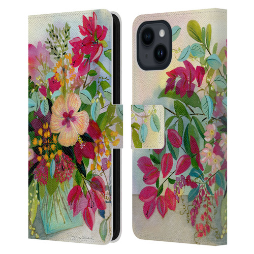 Suzanne Allard Floral Graphics Flamands Leather Book Wallet Case Cover For Apple iPhone 15