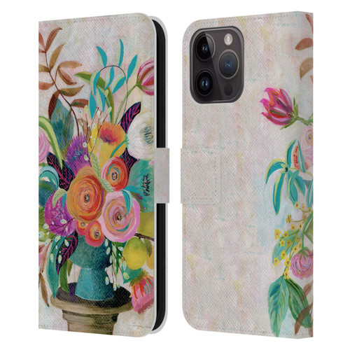 Suzanne Allard Floral Graphics Charleston Glory Leather Book Wallet Case Cover For Apple iPhone 15 Pro Max
