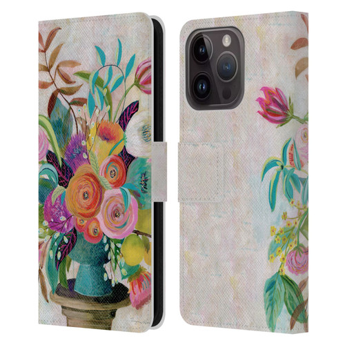 Suzanne Allard Floral Graphics Charleston Glory Leather Book Wallet Case Cover For Apple iPhone 15 Pro