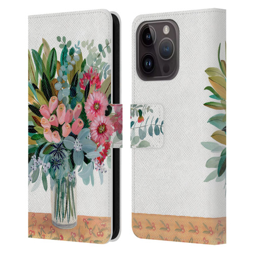 Suzanne Allard Floral Graphics Magnolia Surrender Leather Book Wallet Case Cover For Apple iPhone 15 Pro