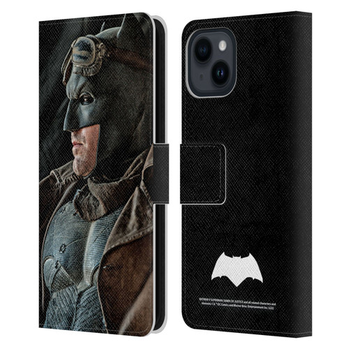 Batman V Superman: Dawn of Justice Graphics Batman Leather Book Wallet Case Cover For Apple iPhone 15