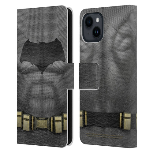 Batman V Superman: Dawn of Justice Graphics Batman Costume Leather Book Wallet Case Cover For Apple iPhone 15