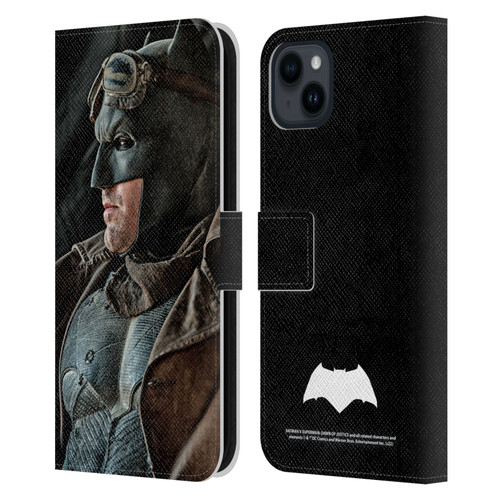 Batman V Superman: Dawn of Justice Graphics Batman Leather Book Wallet Case Cover For Apple iPhone 15 Plus