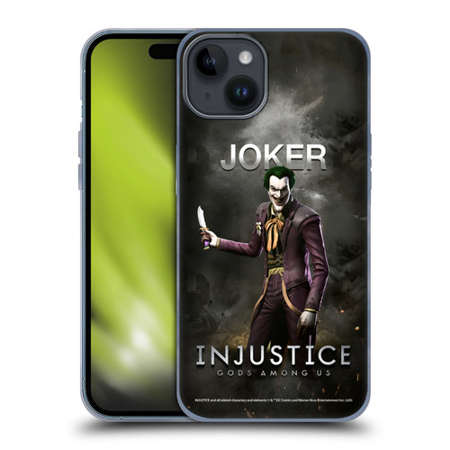 Injustice Gods Among Us Characters Joker Soft Gel Case for Apple iPhone 15 Plus