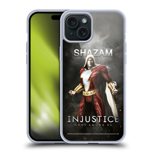 Injustice Gods Among Us Characters Shazam Soft Gel Case for Apple iPhone 15 Plus