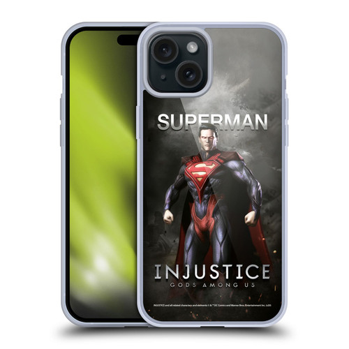 Injustice Gods Among Us Characters Superman Soft Gel Case for Apple iPhone 15 Plus