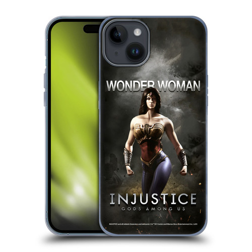 Injustice Gods Among Us Characters Wonder Woman Soft Gel Case for Apple iPhone 15 Plus