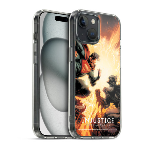 Injustice Gods Among Us Key Art Battle Soft Gel Case for Apple iPhone 15 & MagSafe