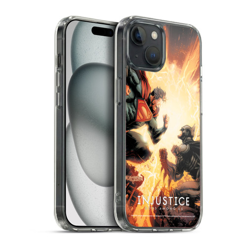 Injustice Gods Among Us Key Art Battle Soft Gel Case for Apple iPhone 15 Plus & MagSafe
