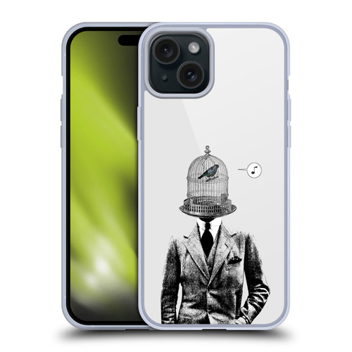 LouiJoverArt Black And White Plumage Soft Gel Case for Apple iPhone 15 Plus