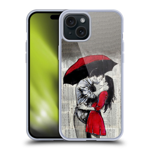 LouiJoverArt Red Ink A New Kiss 2 Soft Gel Case for Apple iPhone 15 Plus