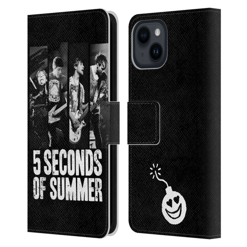 5 Seconds of Summer Posters Strips Leather Book Wallet Case Cover For Apple iPhone 15